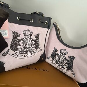 Juicy Couture Black and Pink Shoulder Bag Set